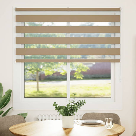 VidaXL zebragardin 145x150 cm stofbredde 140,9 cm polyester sandbrun