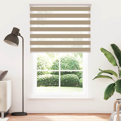 VidaXL zebragardin 140x230 cm stofbredde 135,9 cm polyester sandbrun