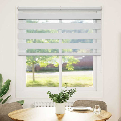 VidaXL zebragardin 125x100 cm stofbredde 120,9 cm polyester hvid