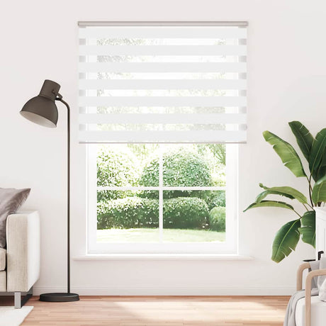 VidaXL zebra rullegardin 165x200 cm stofbredde 160,9 cm polyester hvid