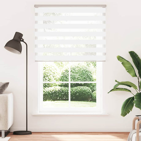 VidaXL zebra rullegardin 140x230 cm stofbredde 135,9 cm polyester hvid