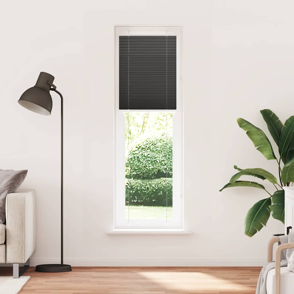 Vidaxl plissé rolgordijn 65x200 cm stofbreedte 64,4 cm polyester zwart