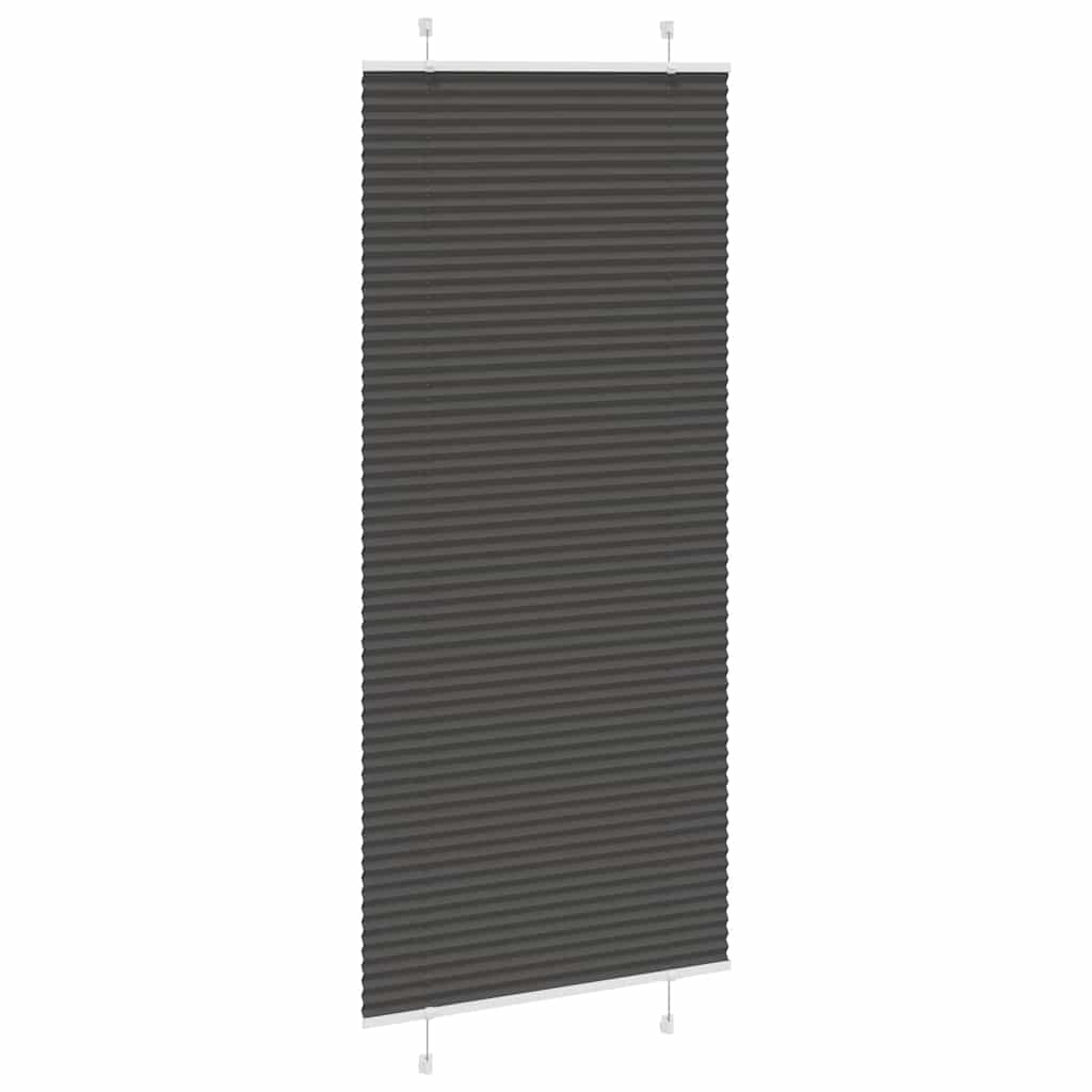 Vidaxl plissé rolgordijn 100x200 cm stofbreedte 99,4cm polyester zwart