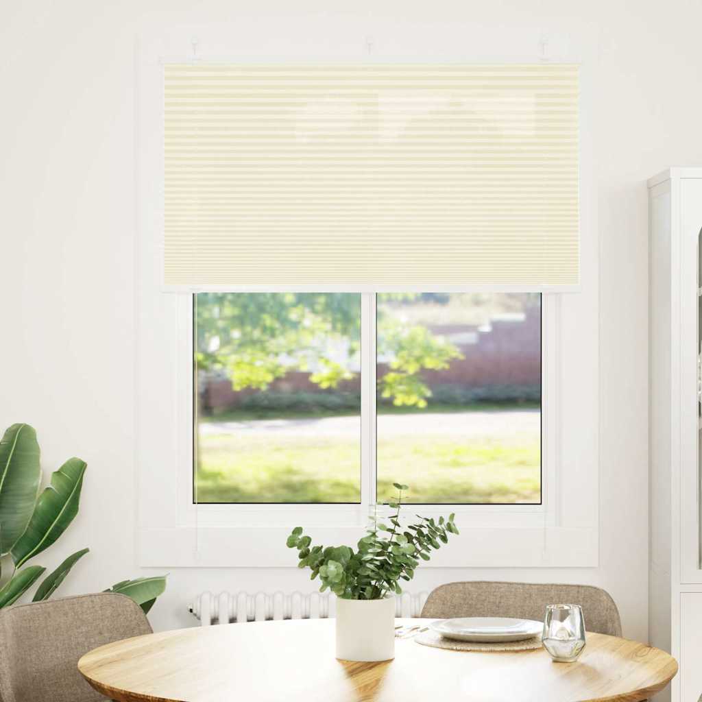 Vidaxl plissé rolgordijn 105x100cm stofbreedte 104,4cm polyester crème