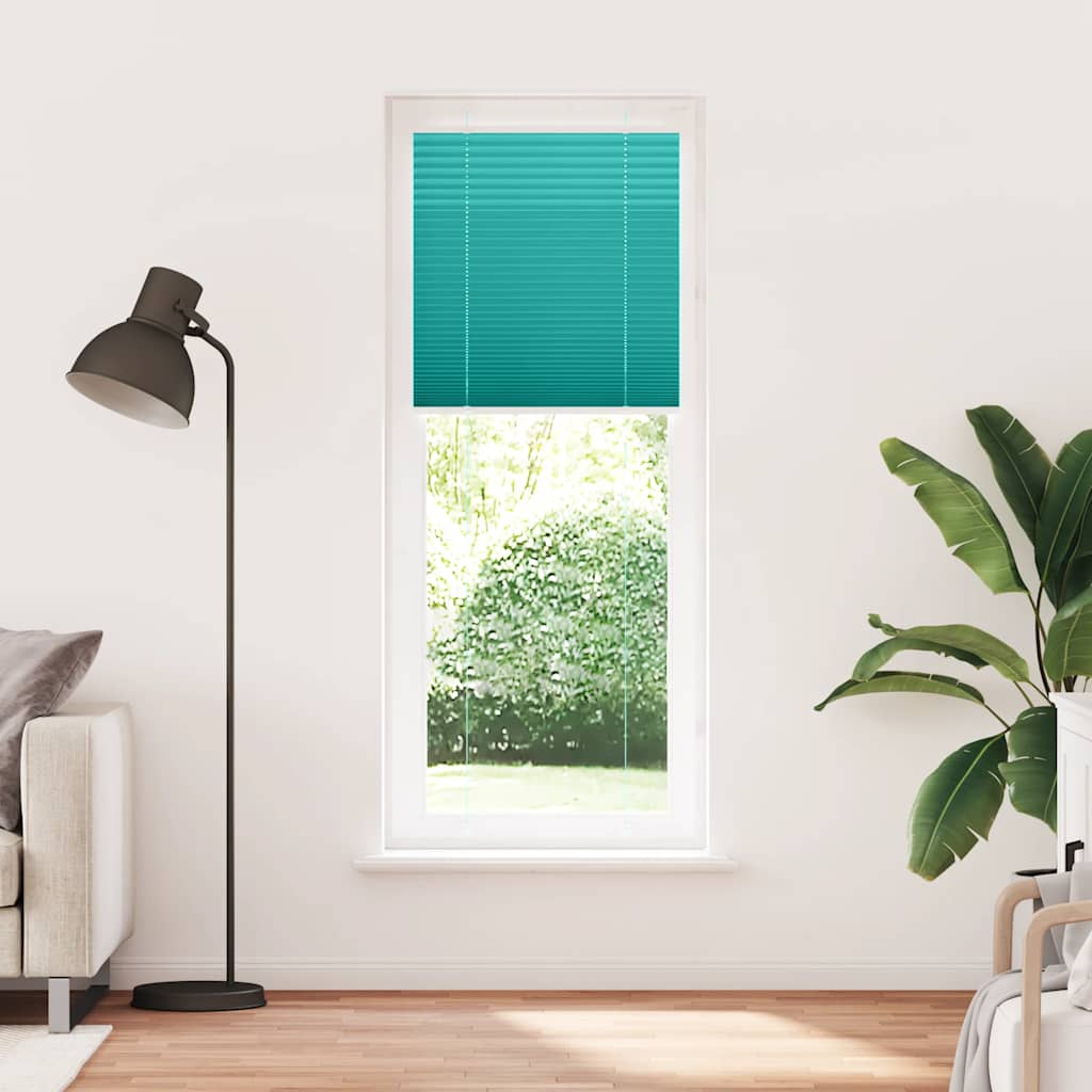 Vidaxl plissé rolgordijn 70x200 cm stofbreedte 69,4 cm petrol groen