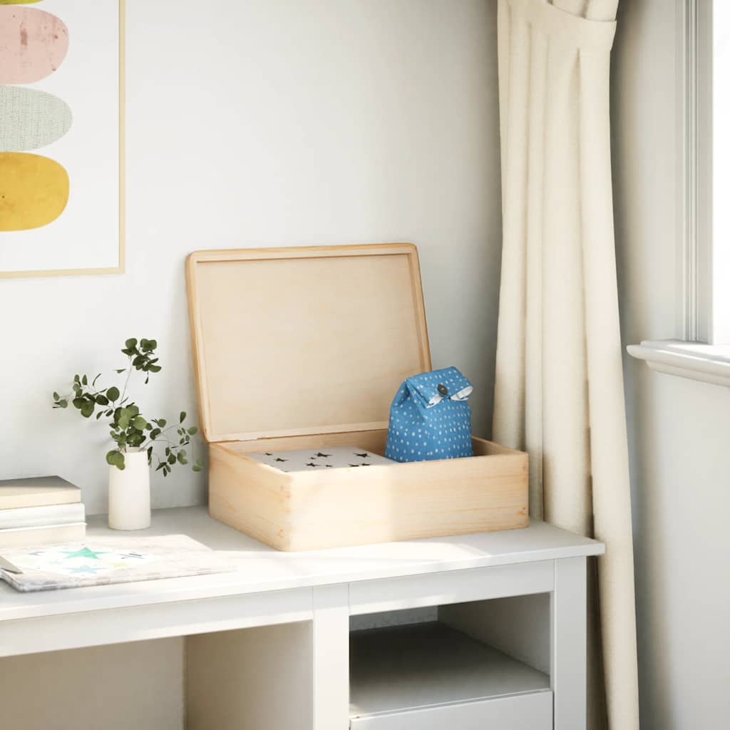 VidaXL trækasse med låg 40x30x13 cm massivt fyrretræ