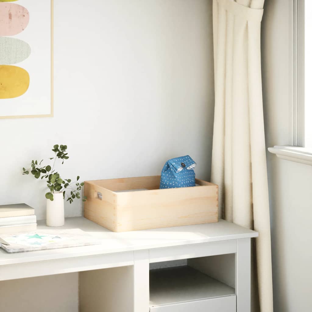 VidaXL trækasse med håndtag 40x30x13 cm massivt fyrretræ