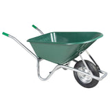 Vidaxl trillebør 90 l 150 kg galvaniseret stål og plast grøn