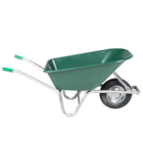 Vidaxl trillebør 90 l 150 kg galvaniseret stål og plast grøn