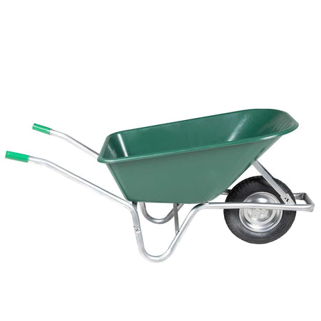 Vidaxl trillebør 90 l 150 kg galvaniseret stål og plast grøn