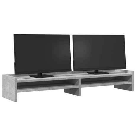 Vidaxxl skærmstativ 100x24x16 cm konstrueret træ betongrå