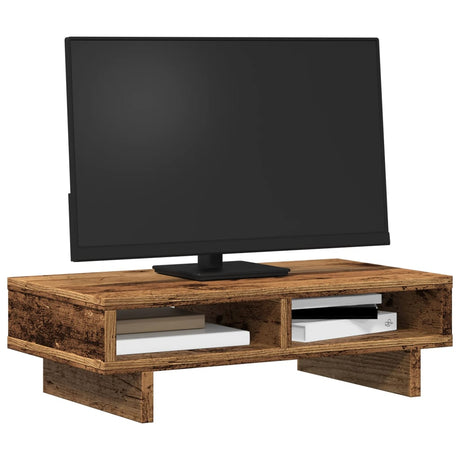 Vidaxxl monitorstativ 50x27x15 cm forarbejdet træ, gammelt træfarvet