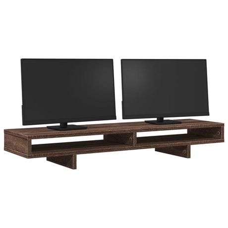 Vidaxxl skærmstativ 100x27x15 cm konstrueret træ, brun eg