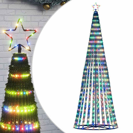 Vidaxxl LED juletræ 475 LEDs farverige 247 cm
