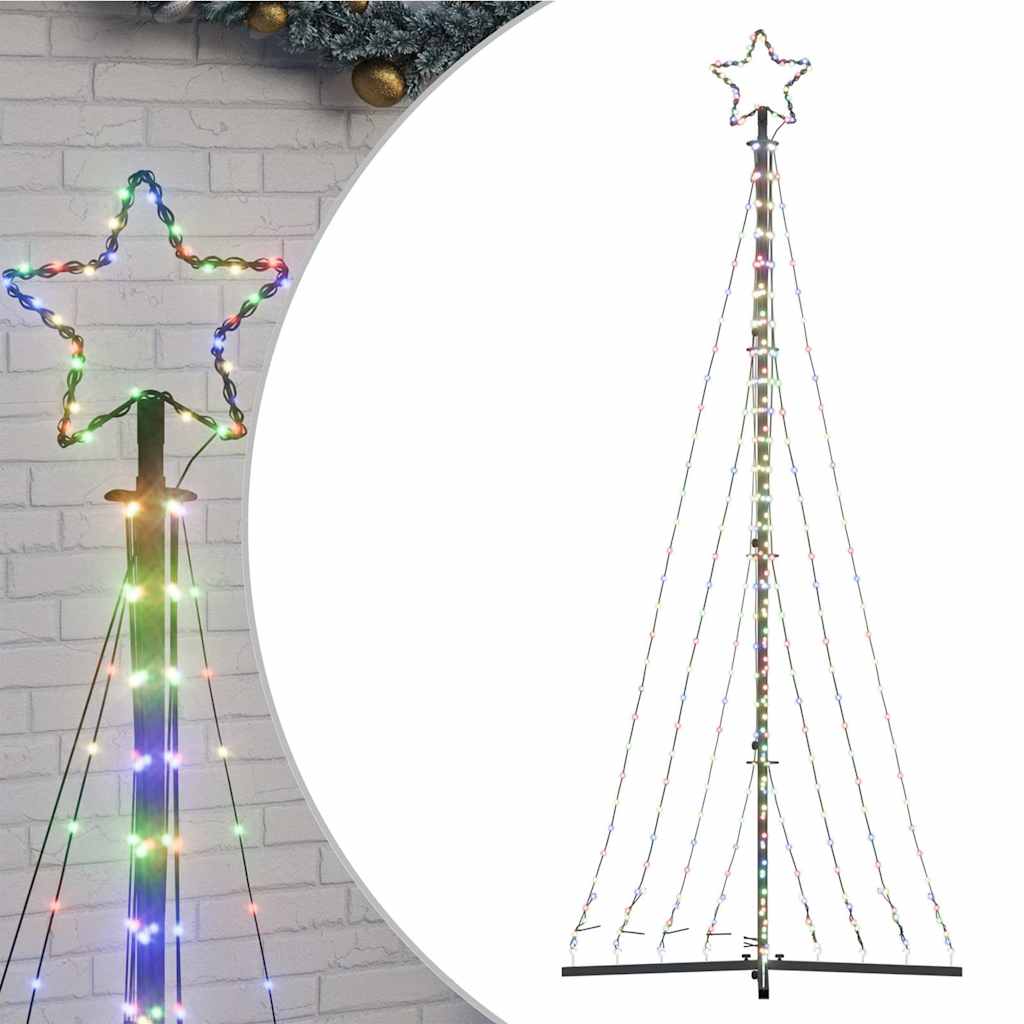 Vidaxxl LED juletræ 447 LEDs farverige 249 cm