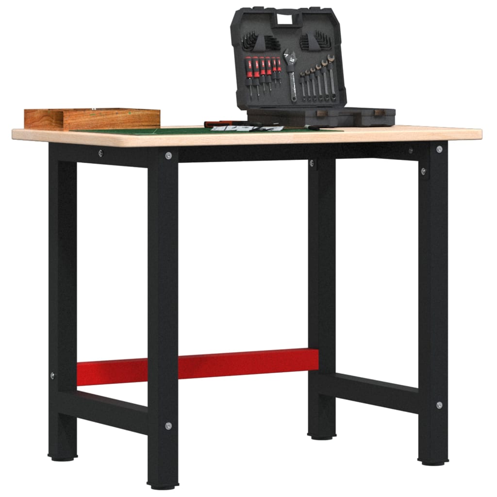 VidaXL Rektangulært arbejdsbord 100x60x81,5 cm massiv eg