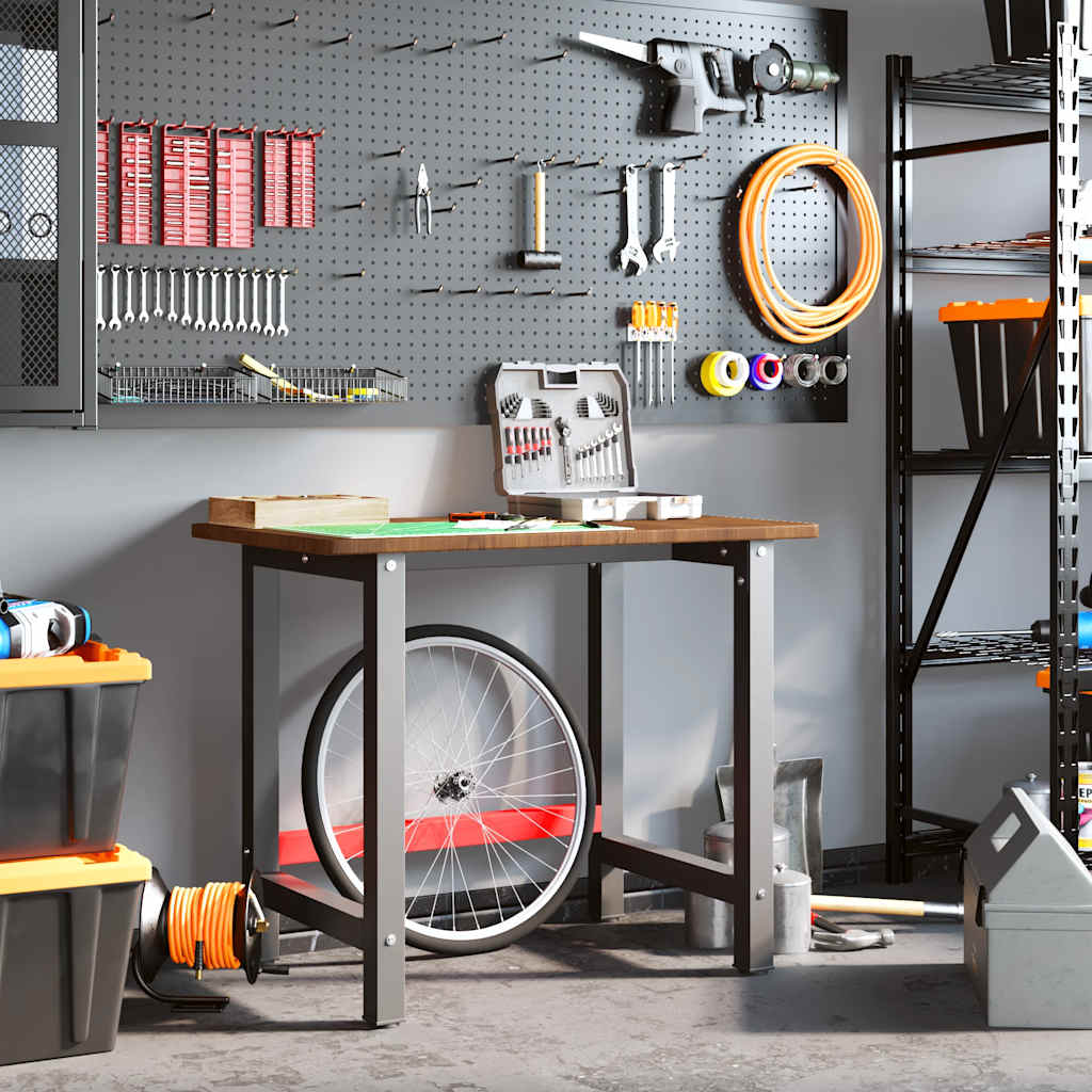 Vidaxx arbejdsbord rektangel 100x60x81,5 cm massiv eg mørkebrun