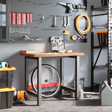 Vidaxx arbejdsbord rektangulært 100x60x83 cm massivt bøgetræ