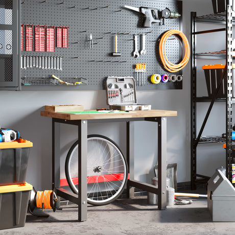 Vidaxx rektangulært arbejdsbord 100x60x83 cm massivt akacietræ