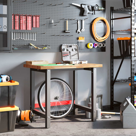 Vidaxx rektangulært arbejdsbord 100x60x83 cm massivt akacietræ