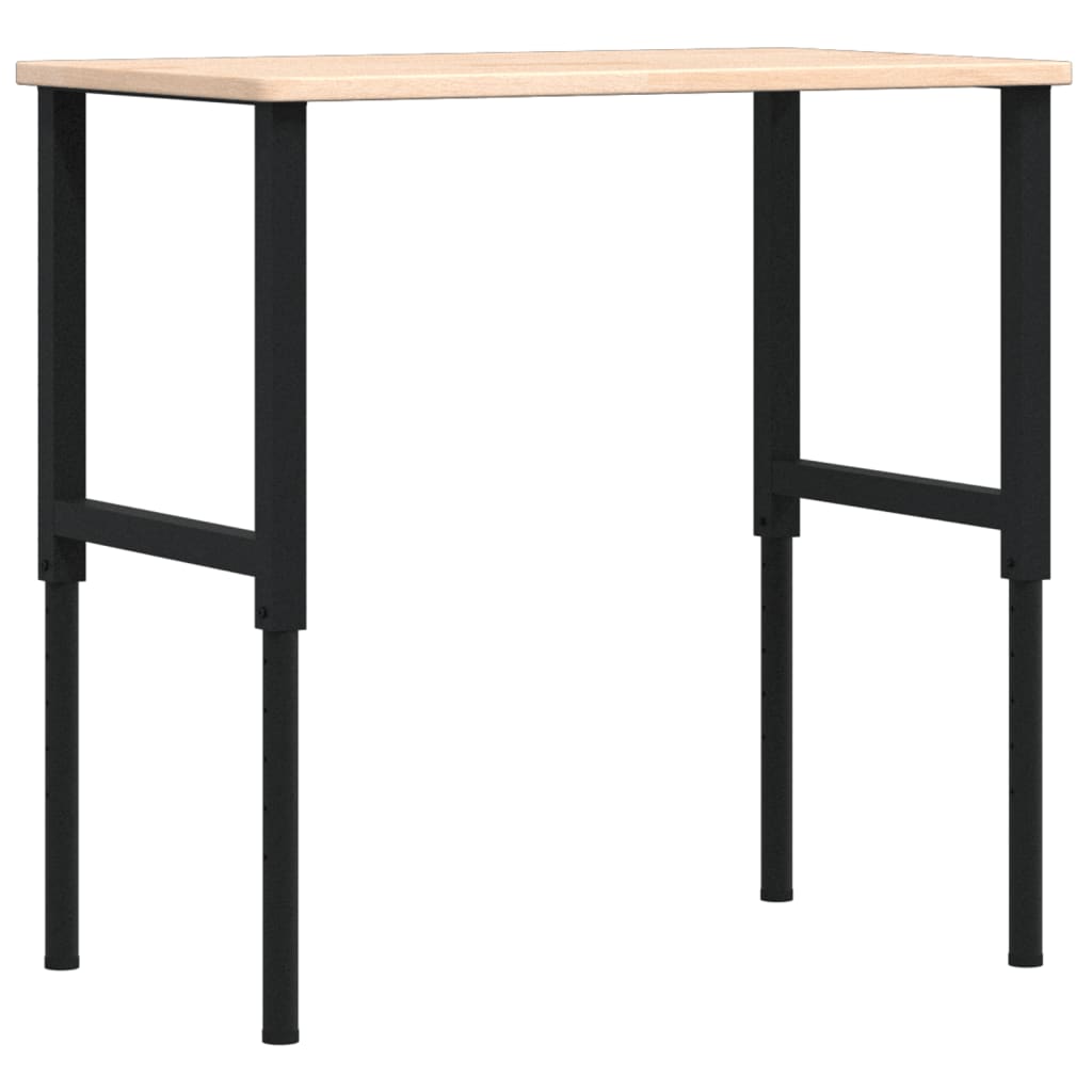 VidaXL rektangulært arbejdsbord 100x60x(71,5-98) cm massiv eg