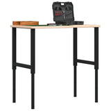 VidaXL rektangulært arbejdsbord 100x60x(71,5-98) cm massiv eg