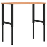 Vidaxx arbejdsbord rektangulært 100x60x (71,5-98) cm massivt bøgetræ