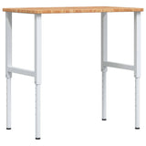 VidaXL Arbejdsbord rektangel 100x60x (71,5-98) cm eg lysebrun