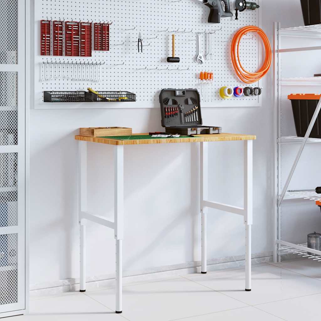 VidaXL Arbejdsbord rektangel 100x60x (71,5-98) cm eg lysebrun