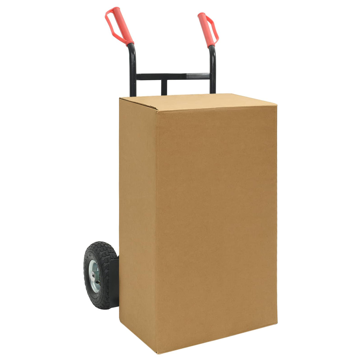 Vidaxl handtrolley zwart en rood 57 x 46 x 113 cm staal