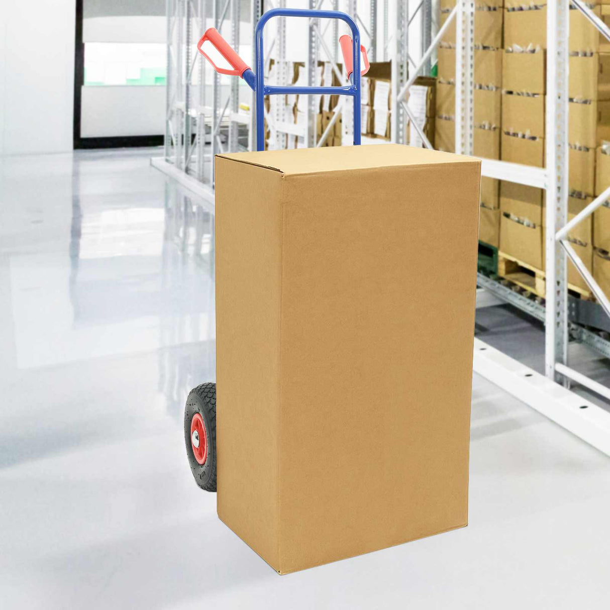 Vidaxl handtrolley blauw en rood 49,5 x 53 x 114 cm staal