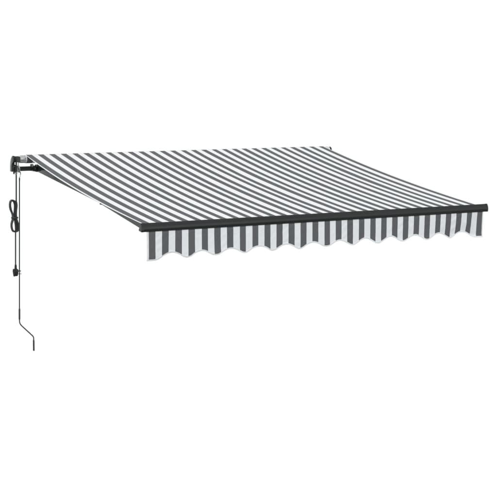 VidaXL Markise automatisk udtrækbar LED 300x250 cm antracit og hvid
