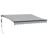 VidaXL Markise automatisk udtrækbar LED 300x250 cm antracit og hvid