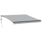VidaXL Markise automatisk udtrækbar LED 400x300 cm antracit og hvid