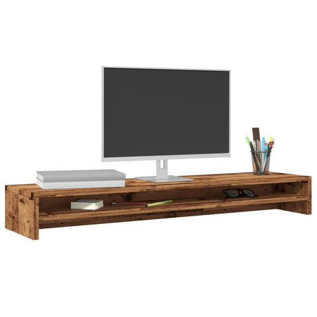 Vidaxxl monitorstativ 100x24x13 cm behandlet træ, gammelt træfarvet