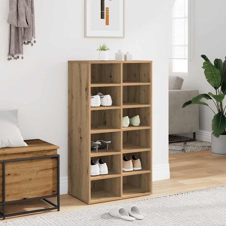 VidaXL skostativ 54x34x100,5 cm udformet træ, håndværksfarvet eg