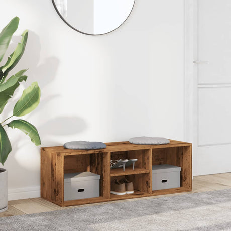 Vidaxx skoopbevaringsbænk 105x35x35 cm færdigt træ, gammelt træfarvet