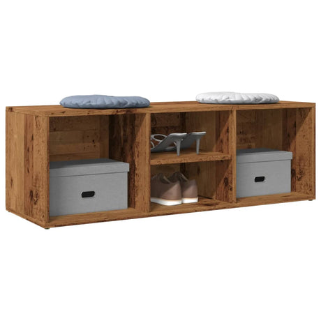 Vidaxx skoopbevaringsbænk 105x35x35 cm færdigt træ, gammelt træfarvet
