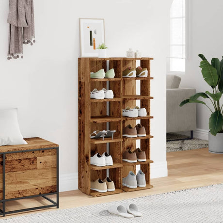 Vidaxx skoskabe 2 stk 28x27x102 cm behandlet træ, gammelt træfarvet
