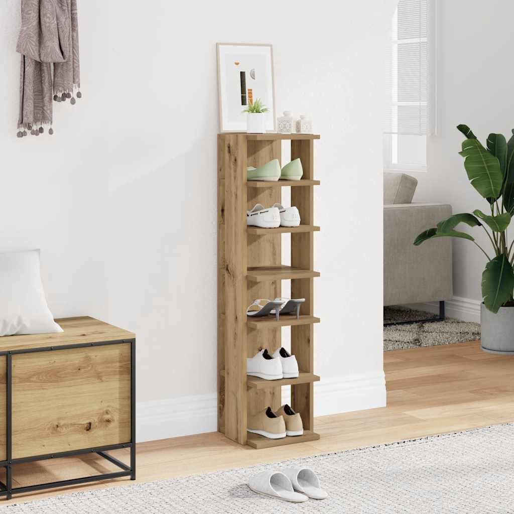Vidaxx skoskab 28x27x102 cm udformet træ, håndværksfarvet eg