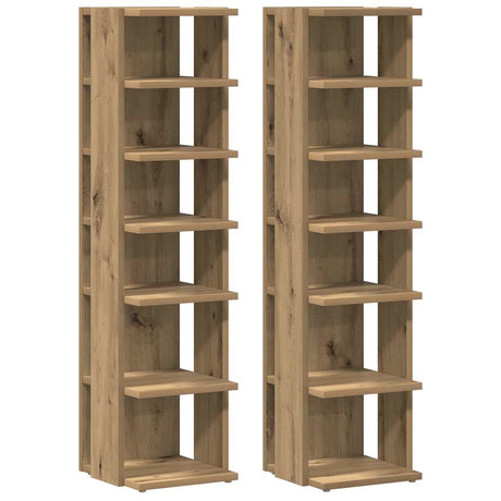 Vidaxx skoskabe 2 stk 28x27x102 cm udformet træ håndværks eg