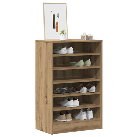 VidaXL skoskab 60x35x92 cm udformet træ, håndværksfarvet eg