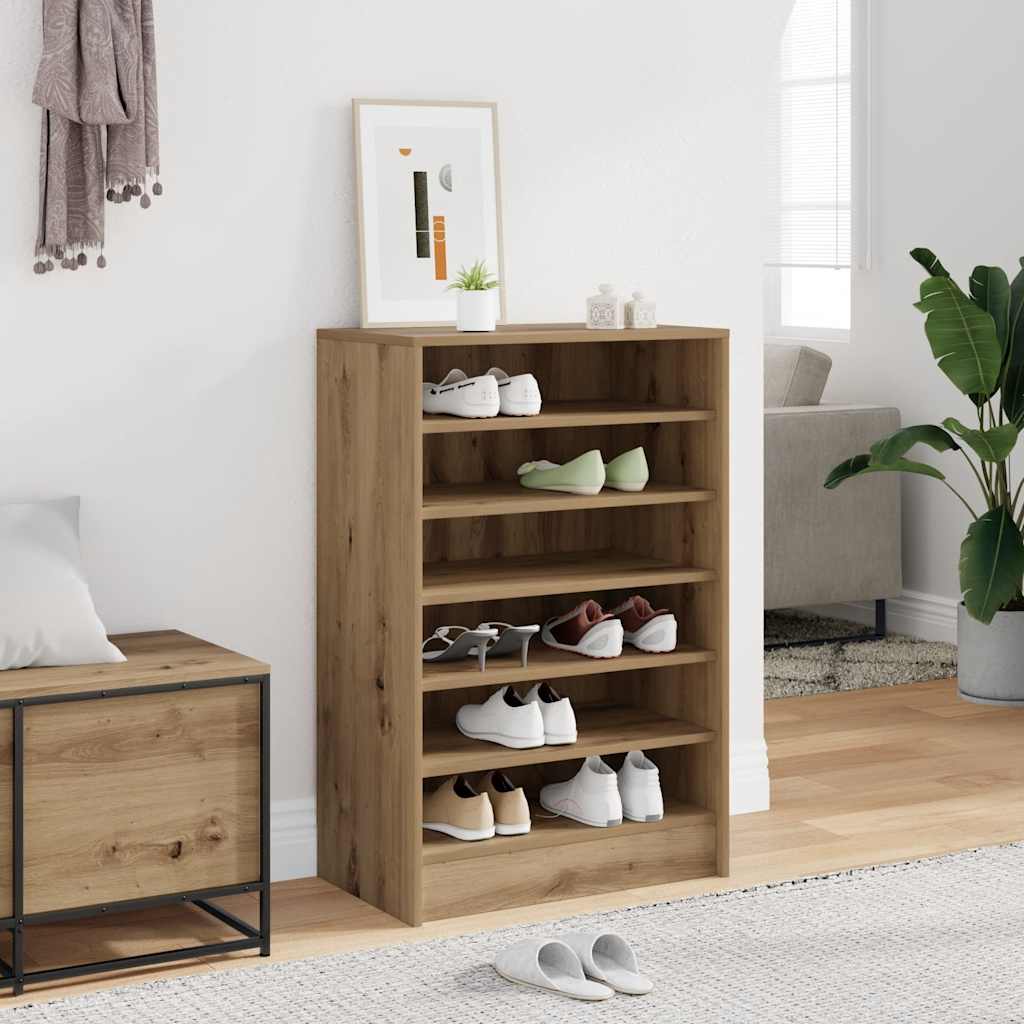 VidaXL skoskab 60x35x92 cm udformet træ, håndværksfarvet eg