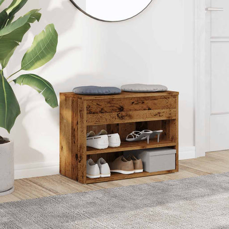 VidaXL skobænk 60x30x45 cm udformet træ, gammelt træfarvet