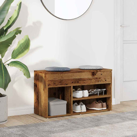 VidaXL skobænk 80x30x45 cm udformet træ, gammelt træfarvet
