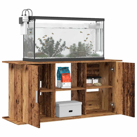 Vidaxl aquariumstandaard 121x41x58 cm bewerkt hout oud houtkleurig