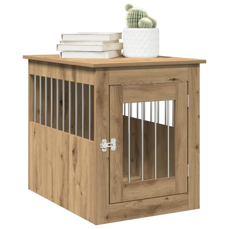 Vidaxxl hundekasse 55x75x65 cm udformet træ, håndværksfarvet eg