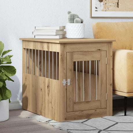 Vidaxxl hundekasse 55x75x65 cm udformet træ, håndværksfarvet eg