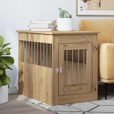 Vidaxxl hundekasse 55x80x68 cm udformet træ, håndværksfarvet eg
