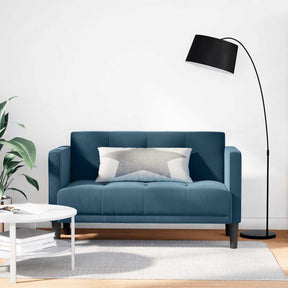 Vidaxl loveseat bank blauw 111 cm fluweel